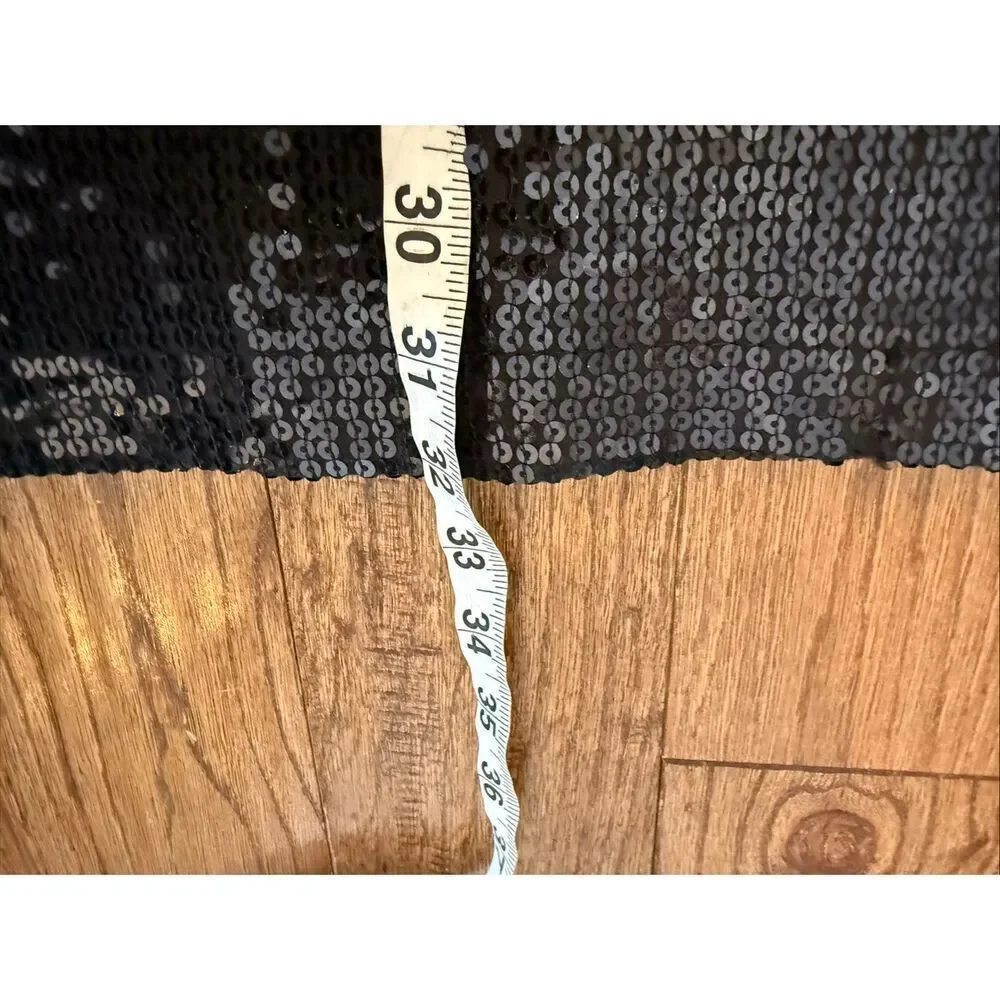 Free People Vintage black sequin scoop back tank dress 6